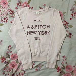 Pale Pink Abercrombie & Fitch Logo Sweater